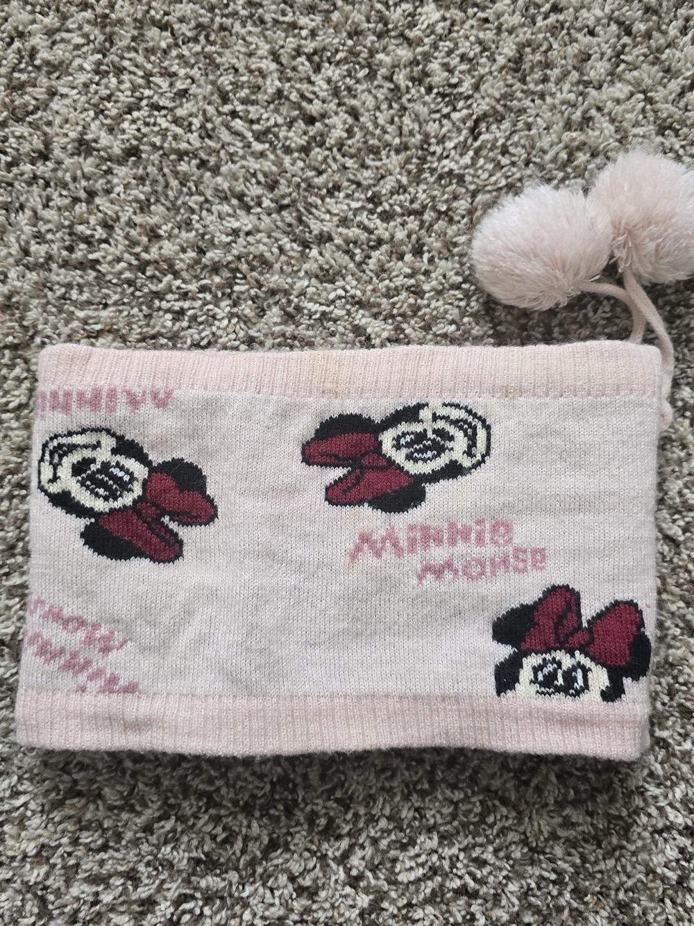 Disney Pink Minnie Mouse Pom Pom Neck Warmer